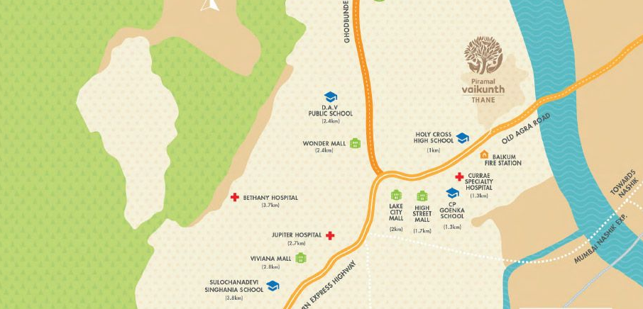 Piramal Vaikunth  Location Map